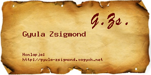 Gyula Zsigmond névjegykártya